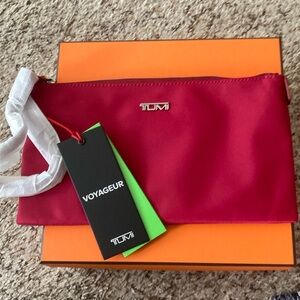 Tumi Red Voyageur Clutch